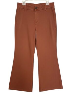 Ophelia Roe Utility Work Pants 10 Rust Terracotta Boot Mid Rise Cotton Stretch